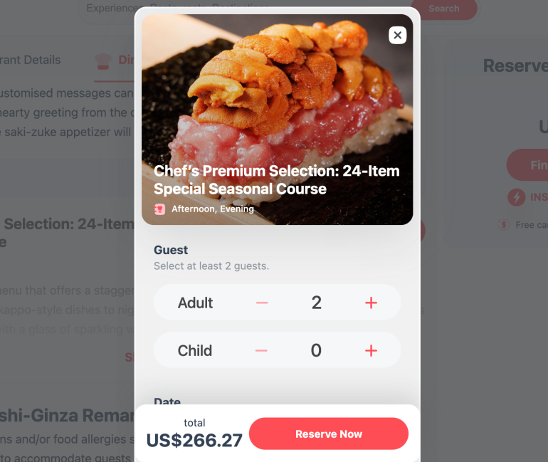confirm the details byfood